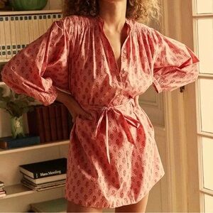 NWOT DOEN Opal Dress in Pink Sunflower Block Print - XS